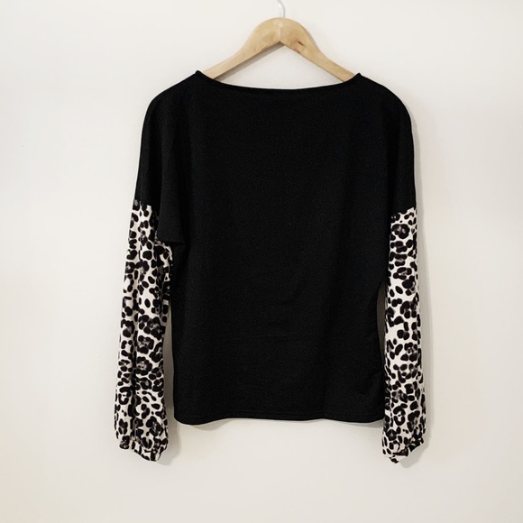HEYSON Black top with leopard on the arms - Picture 3 of 6